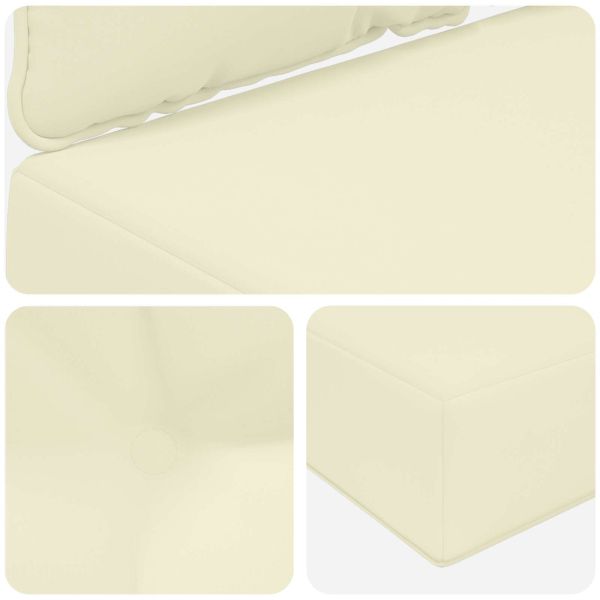 Възглавница за диван на открито 3 pcs Крем Полиестер