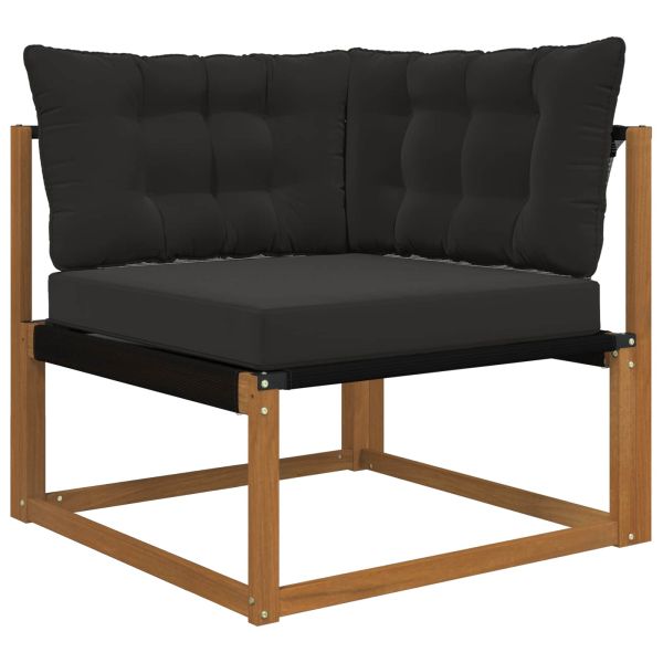 Възглавница за диван на открито 3 pcs Черен Полиестер