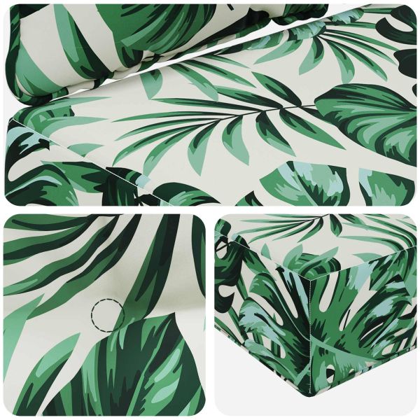 Възглавница за диван на открито 3 pcs Мотив с листа Полиестер