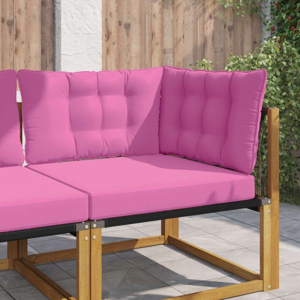 Възглавница за диван на открито 3 pcs Розово Полиестер