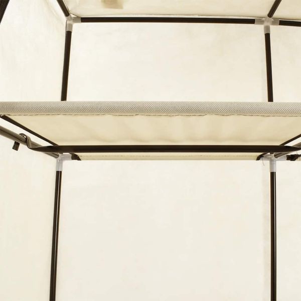 Гардероб с отделения и лостове, кремав, 150x45x175 см, плат