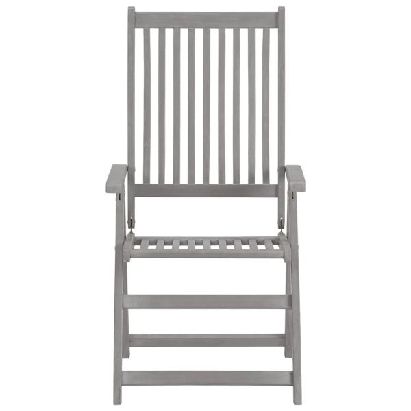 Градински накланящи се столове 3 бр с възглавници акация масив