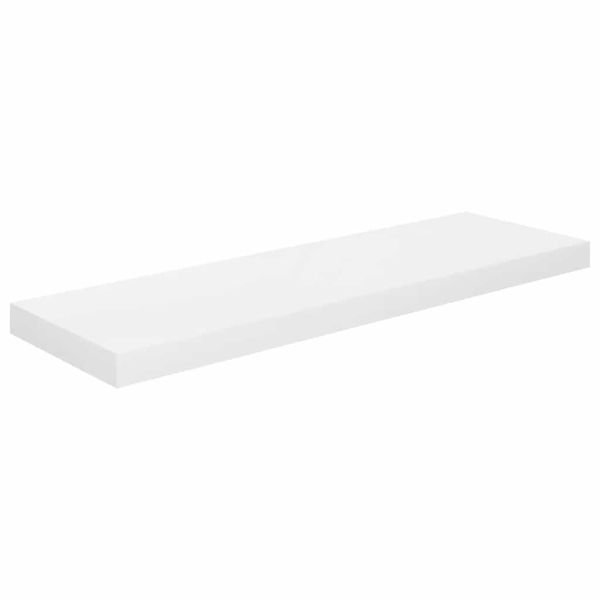 Окачени стенни рафтове, 4 бр, бял гланц, 80x23,5x3,8 см, МДФ