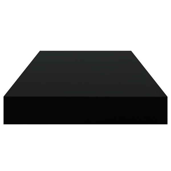 Окачени стенни рафтове, 2 бр, черен гланц, 50x23x3,8 см, МДФ