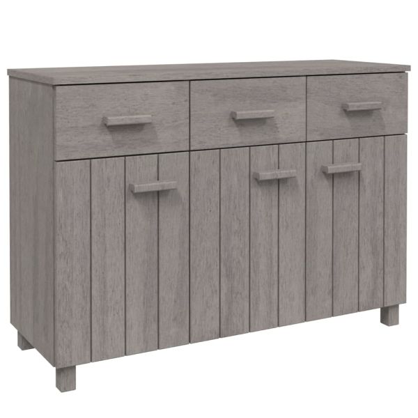 Сайдборд HAMAR, светлосив, 113x40x80 см, борово дърво масив