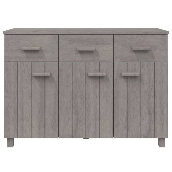 Сайдборд HAMAR, светлосив, 113x40x80 см, борово дърво масив