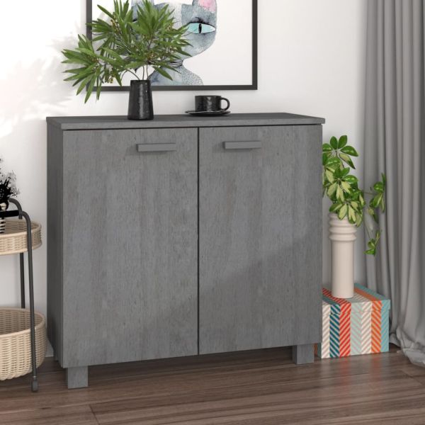 Сайдборд HAMAR, тъмносив, 85x35x80 см, борово дърво масив