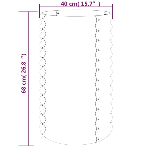 Градински плантер поцинкована стомана 40x40x68 см сив