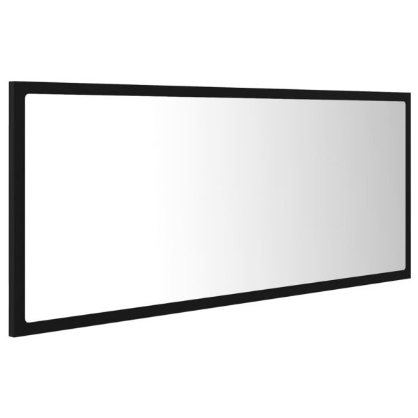 LED огледало за баня, черно, 100x8,5x37 см, акрил