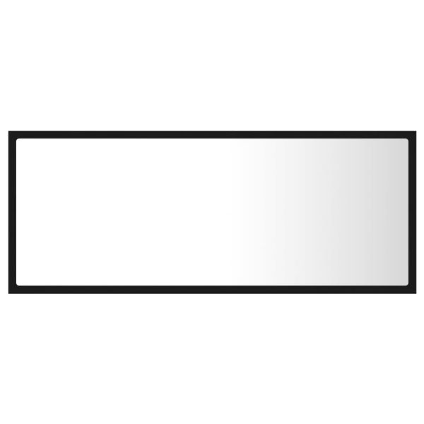 LED огледало за баня, черно, 100x8,5x37 см, акрил