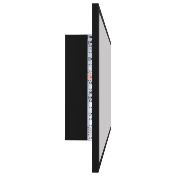 LED огледало за баня, черно, 100x8,5x37 см, акрил