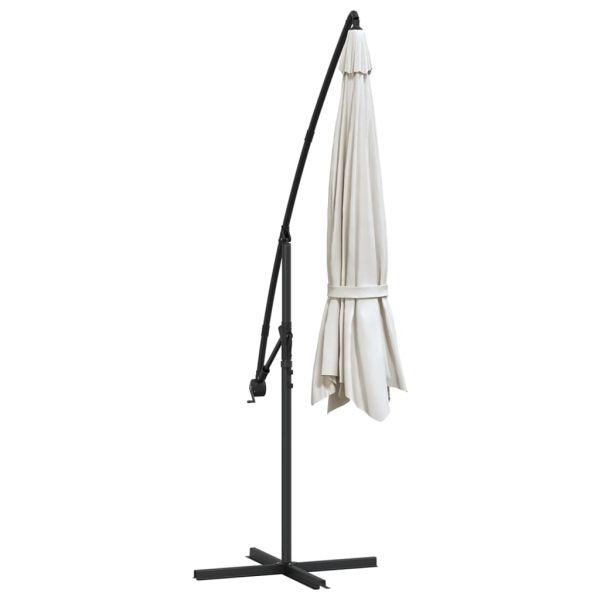 Конзолен градински чадър 3,5 м пясъчнобял