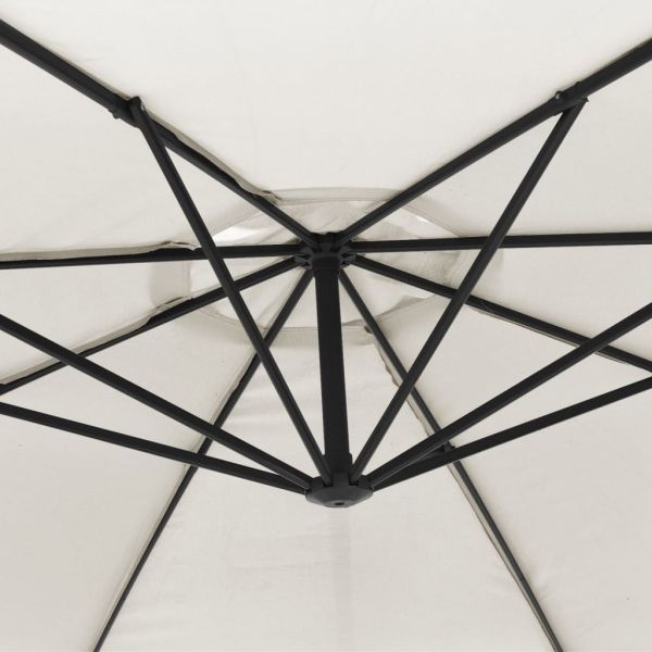 Конзолен градински чадър 3,5 м пясъчнобял