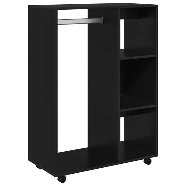 Гардероб, черен, 80x40x110 см, инженерно дърво