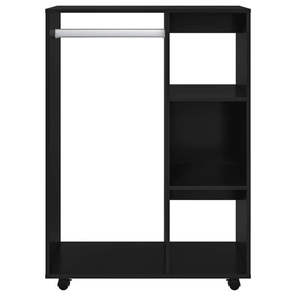 Гардероб, черен, 80x40x110 см, инженерно дърво