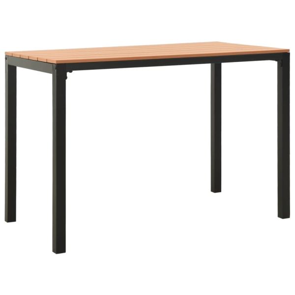 Градински трапезен комплект 3 части стомана и WPC кафяво/черно