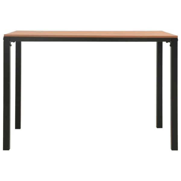 Градински трапезен комплект 3 части стомана и WPC кафяво/черно