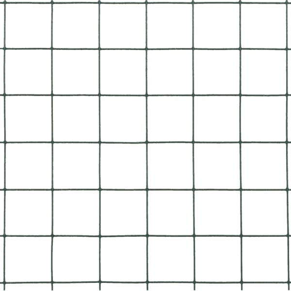 Кокошкарска мрежа, стомана с PVC покритие, 10x1,5 м, зелена