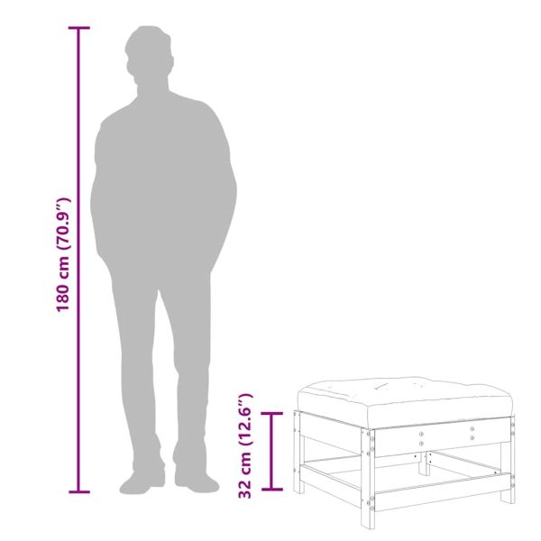 Градински табуретки с възглавници, 2 бр, дугласко дърво масив
