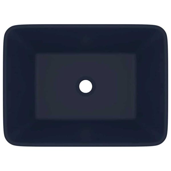 Луксозна мивка, матово тъмносиня, 41x30x12 см, керамика