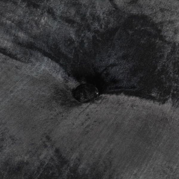 Кръгъл пуф, кадифе, 40x20 см, антрацит