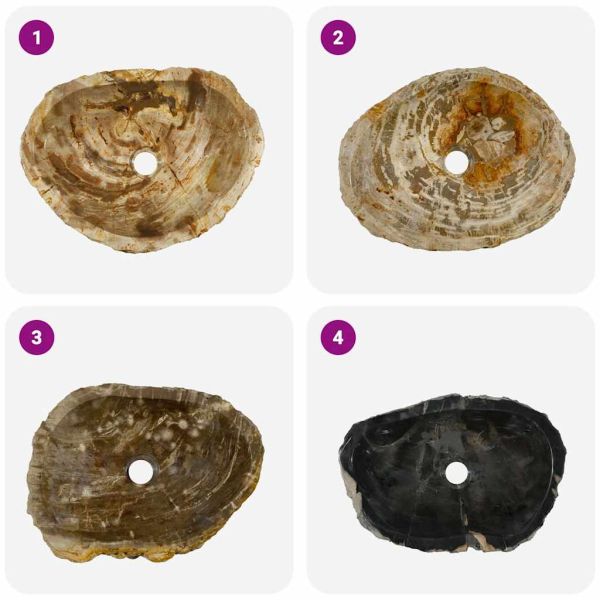 Мивка, 45x35x15 см, фосил камък, кремава