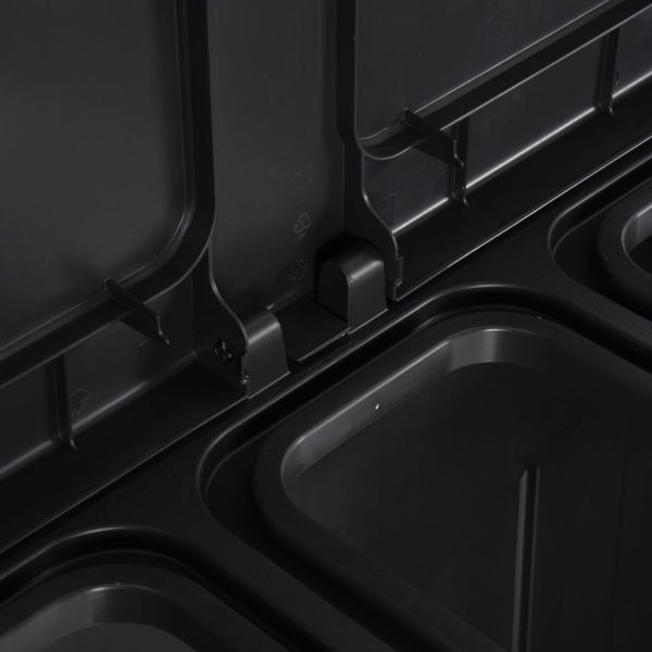 Кош за боклук с 2 врати, черен, 65x45x88 см, PP