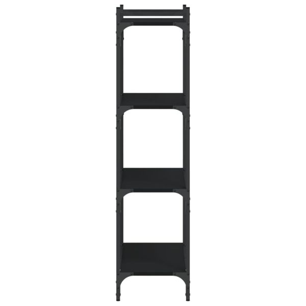 Библиотека 4 рафта черна 60x30x120 см инженерно дърво