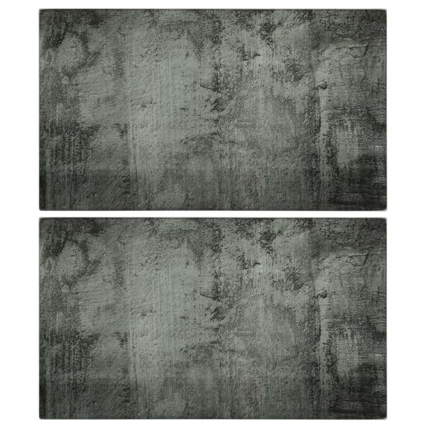 Дъски за рязане, 2 бр, с бетонна шарка, закалено стъкло