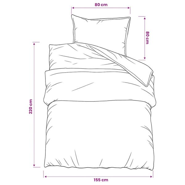 Комплект спално бельо, черно, 155x220 см, памук