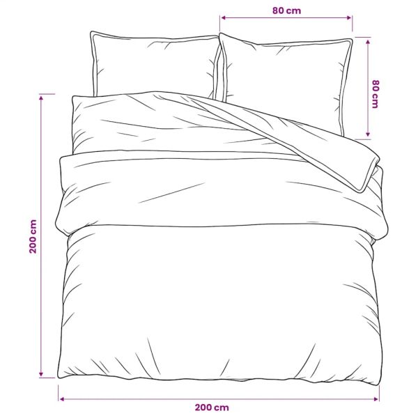 Комплект спално бельо, сив, 200x200 см, памук