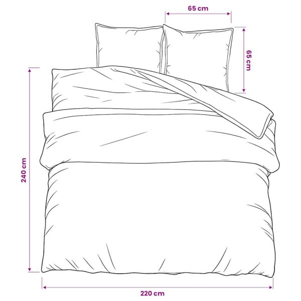 Комплект спално бельо, сив, 220x240 см, памук