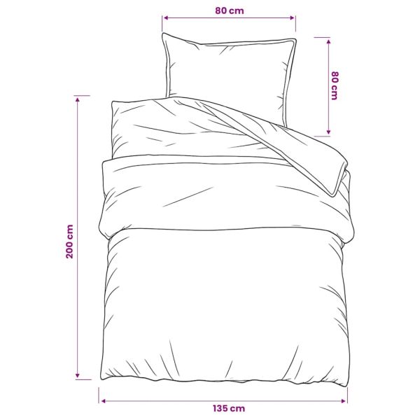 Комплект спално бельо, cиво, 135x200 см, памук
