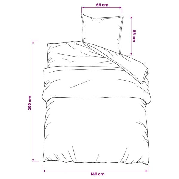 Комплект спално бельо, сив, 140x200 см, памук