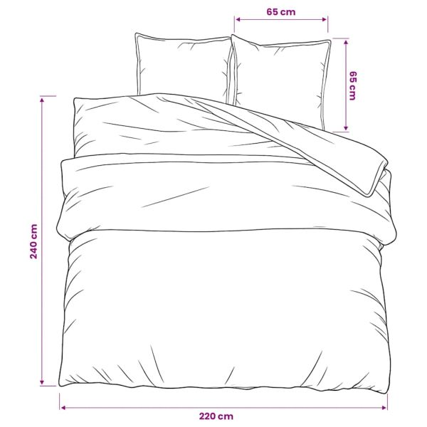 Комплект спално бельо, сив, 220x240 см, памук