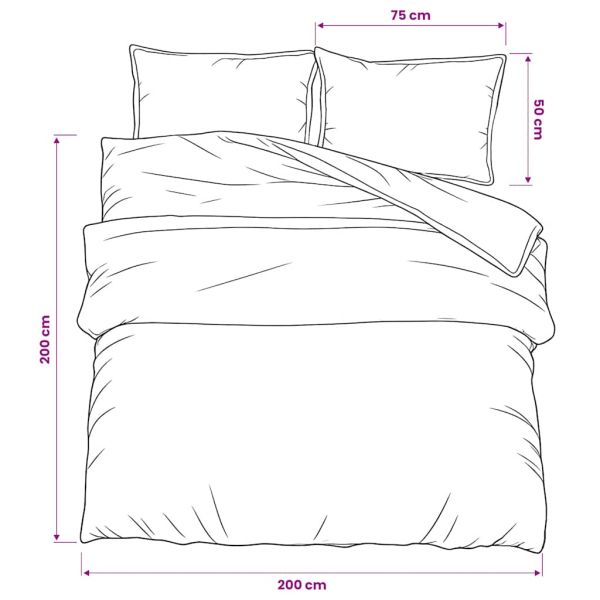 Комплект спално бельо, черно, 200x200 см, памук