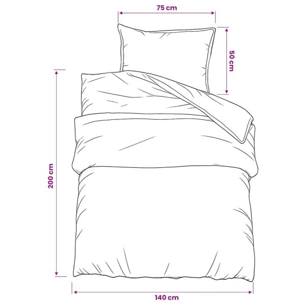 Комплект спално бельо, черно и бяло, 140x200 см, памук