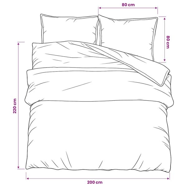 Комплект спално бельо, тъмносив, 200x220 см, памук