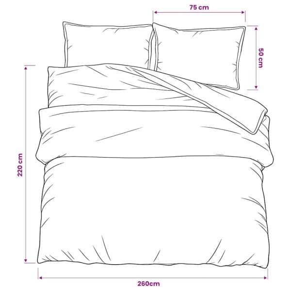 Комплект спално бельо, черно и бяло, 260x220 см, памук