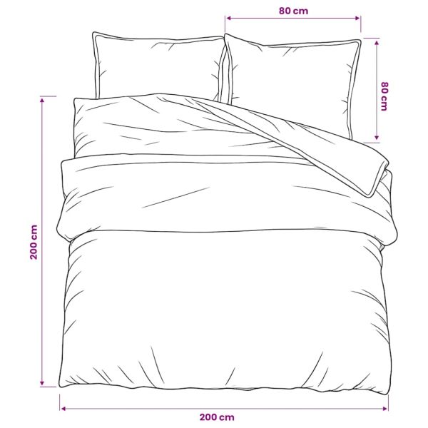 Комплект спално бельо, сив, 200x200 см, памук