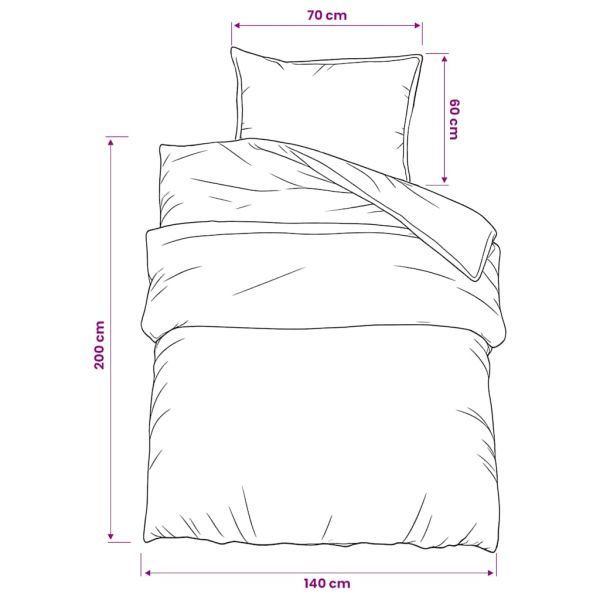 Комплект спално бельо, сив, 140x200 см, памук