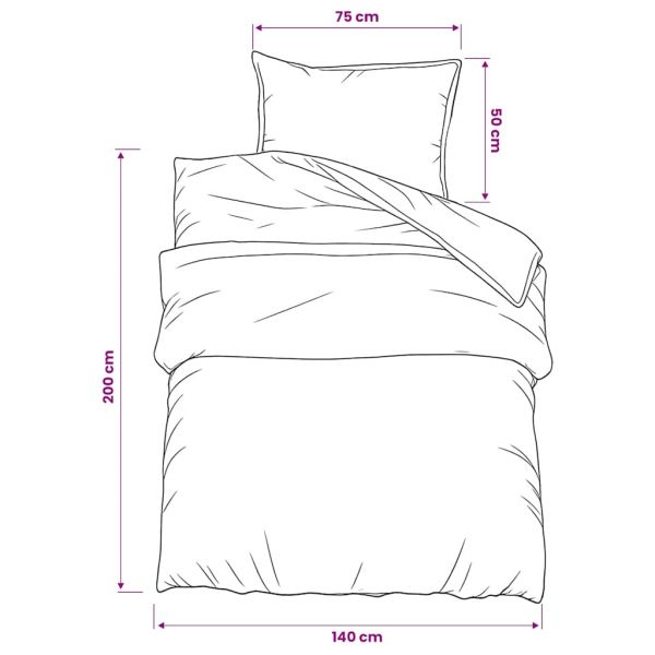 Комплект спално бельо, тъмносив, 140x200 см, памук