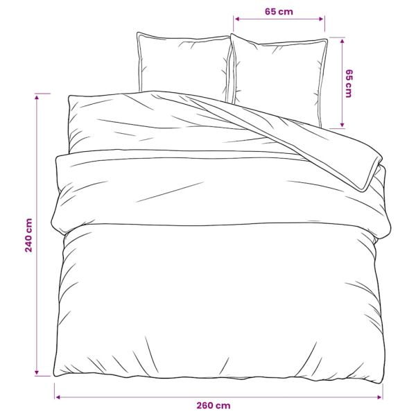 Комплект спално бельо, тъмносив, 260x240 см, памук