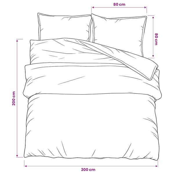 Комплект спално бельо, черно, 200x200 см, памук