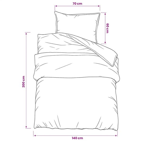 Комплект спално бельо, сив, 140x200 см, памук