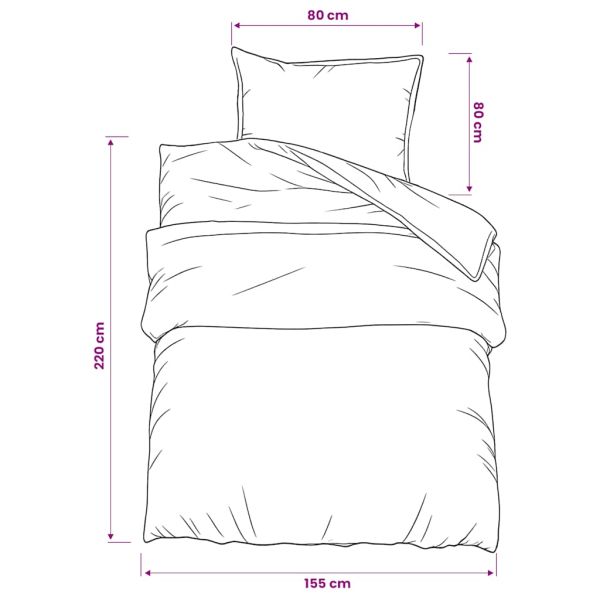 Комплект спално бельо, тъмносив, 155x220 см, памук