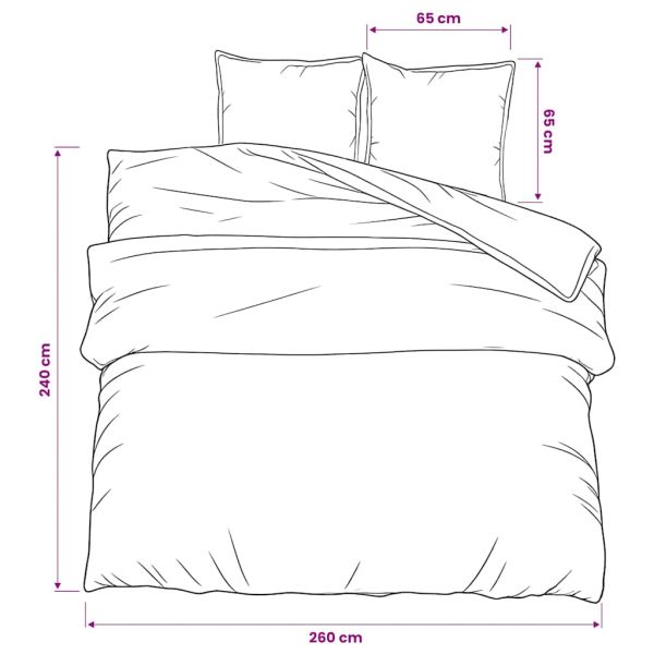 Комплект спално бельо, черно и бяло, 260x240 см, памук