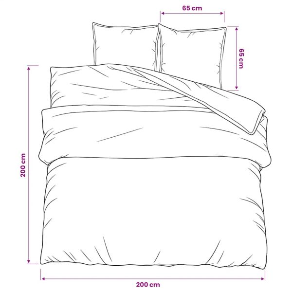 Комплект спално бельо, сив, 200x200 см, памук