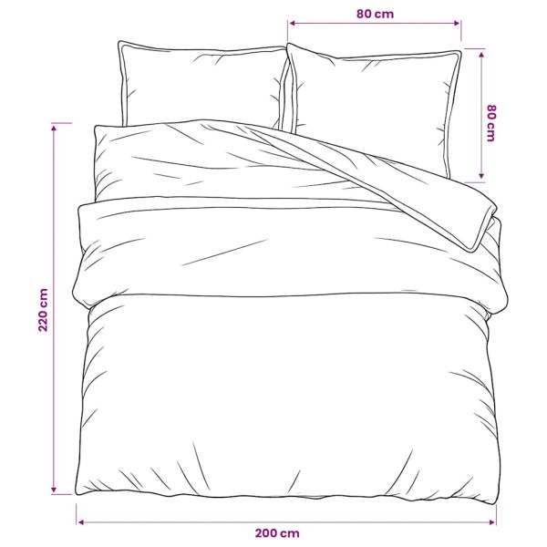 Комплект спално бельо, тъмносив, 200x220 см, памук
