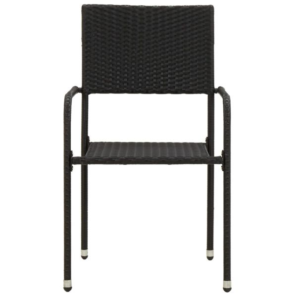 Градински комплект, 9 части, полиратан, черен